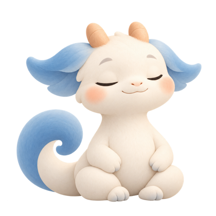 Cloud Dragon, a small cream-and-blue dragon with closed eyes